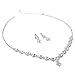 Topwholesalejewel Silver Crystal Rhinestone and Crystal Circle Stones NecklaceMatching Dangle Earrings Jewelry Set