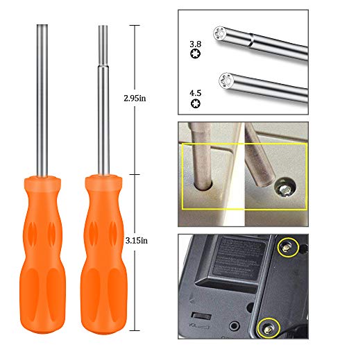 E.Durable Gamebit Set, 3.8mm and 4.5mm Security Screwdriver Game Bit Set for Nintendo Switch 3DS N64 Console Wii U Sega Master Genesis 32x, Game Cube Console,etc - Lifetime Warranty