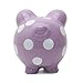 Child to Cherish Ceramic Polka Dot Piggy Bank, Purple