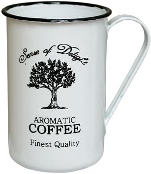 6 Enamelware Coffee Cups. Vintage Style Coffee Cup Set