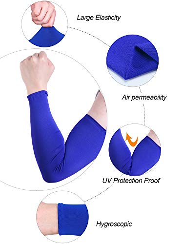 image for Mudder 8 Pairs Unisex UV Protection Arm Cooling Sleeves Ice Silk Arm C