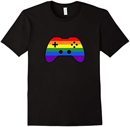 Mens Gay Gamer Gaming Pride T-Shirts For Gaymers Small Black