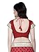 Shonaya Women's Stone Work Georgette Red Half & Half Saree With Unstitched Blouse Piece