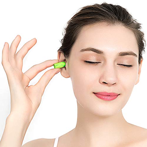Soft Foam Earplugs,100Pair 34db Highest NRR,Hearing Protection for Sleeping Reduce Noise Quiet Please Ear Care and Comfortable, Snoring, Work, Travel,Loud Events,Shooting,Studying Green (100)