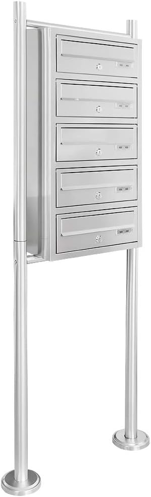 V2aox Edelstahl System Standbriefkasten Briefkastenanlage Briefkasten Postkasten 4 Fächer