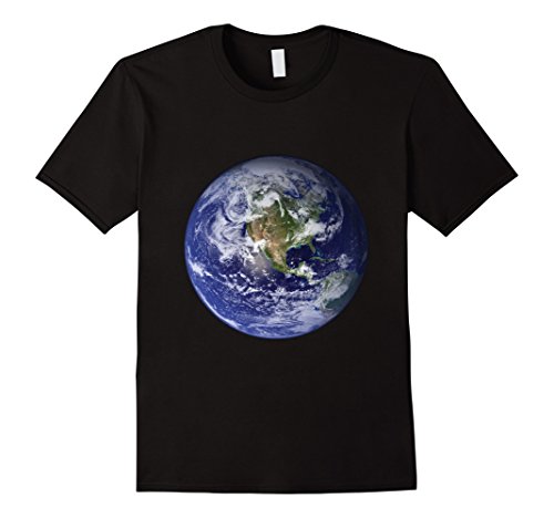 Mens Planet Earth North America Globe Space Globe Tee T Shirt Large Black