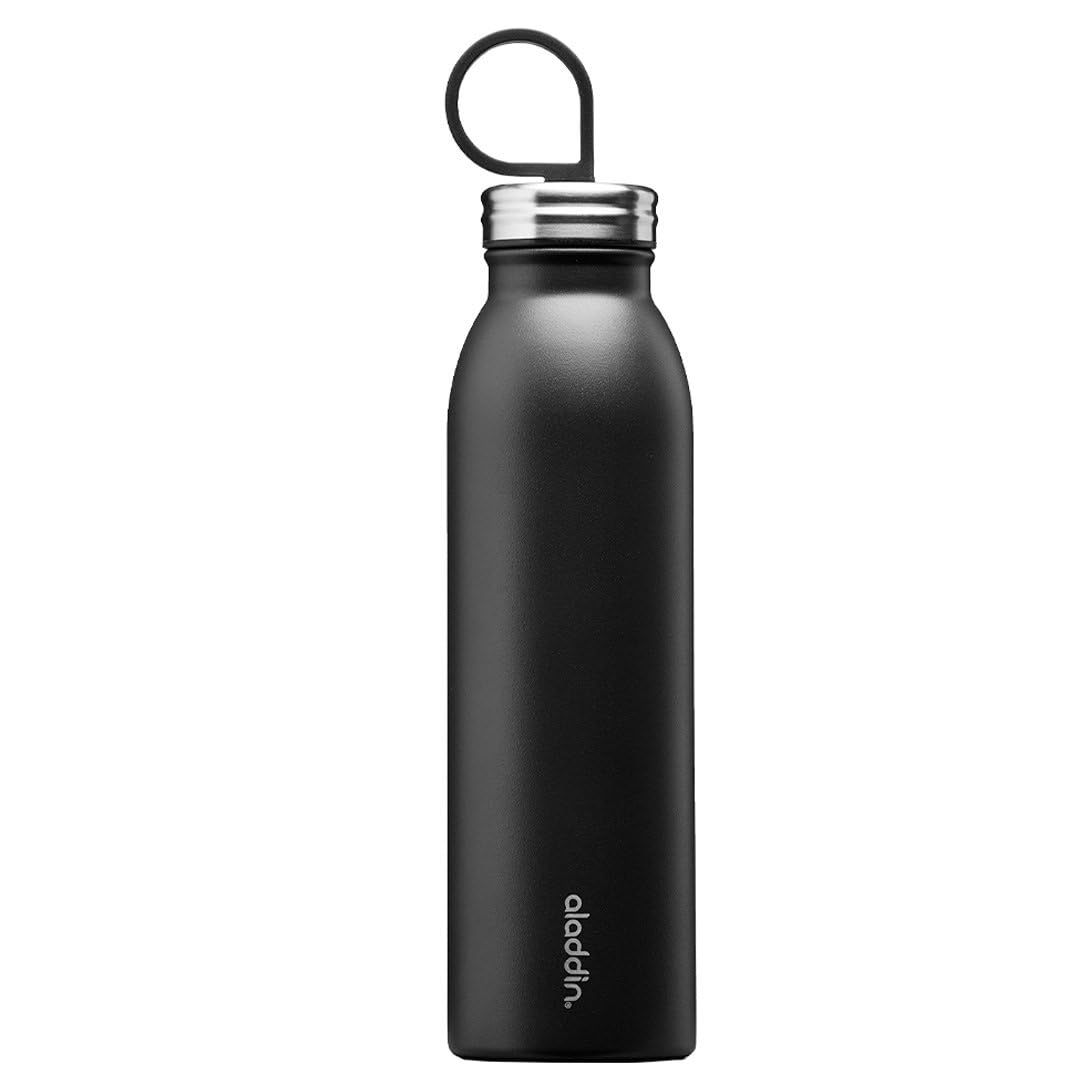 Aladdin Chilled Thermavac™ Stainless Steel Water Bottle 0.55L Lava Black – Double Wall Vacuum Insulated Reusable Water Bottle | Keeps Cold for 9 Hours | BPA-Free | Leakproof | Dishwasher Safe