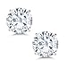 Gem Stone King Timeless Brilliant 8mm 3.80ct DEW White Created Moissanite 14k White Gold Round Stud Earrings