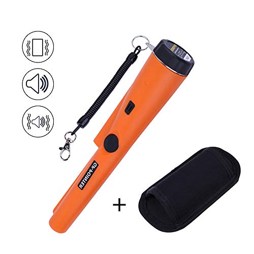Litthing Metal Detector Pinpointer, Portable Treasure Pinpointing Finder Probe with Belt Holster for Adults and Kids (Orange)