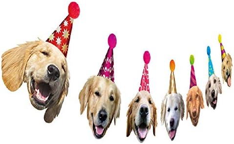 Golden Retriever Birthday Garland, Dog Face Portrait Birthday Banner, Bday Bunting Decoration…