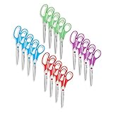 Blue Summit Supplies Multi Purpose Scissors, 8 Inch Household Shears with Comfort Grip, Sharp Scissors for Craft or Office, Assorted Colors, 16 Pack