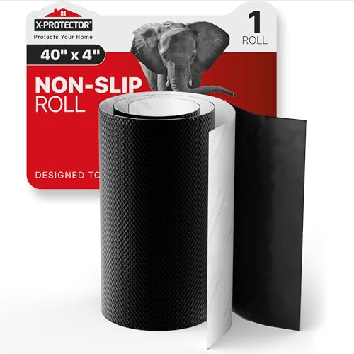 Photo 1 of X-Protector Non Slip Pad - 1 Black Roll, 40 x 4 - Premium Silicone Feet to Keep Furniture from Sliding - Non Slip Floor Protectors for Furniture and Appliances - Forget About Sliding Objects!