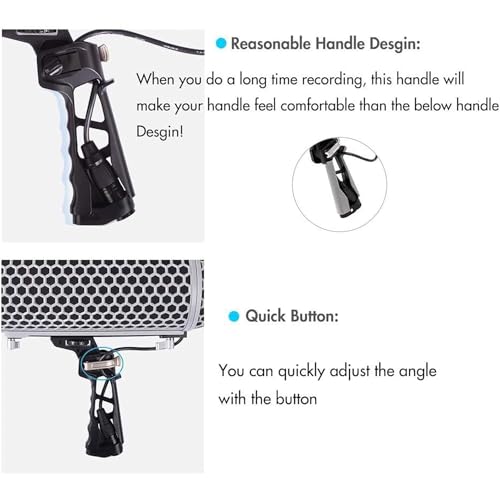 DF DIGITALFOTO Upgraded Mic Windshield with Quick Release and Deadcat, Windshield Protection with Shock Suspension System, XLR Cable, Compatible with Rode NTG1/2/3/4/5,MKE600