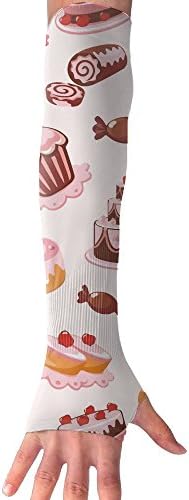Cake Candy Chocolate Ultra Long Non Finger UV Resistant Gloves Gloves Sleeve, For Women And Men To Provide Sunscreen Protection 1 Pairs, For Outdoor Sports, Driving, Bicycles