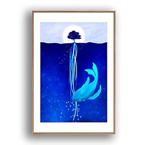 Framed Canvas Wall Art for Living Room, Bedroom Whale Canvas Prints for Modern Home Decoration Ready to Hang - 16"x24" inches
