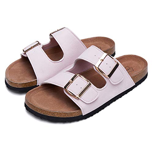 double buckle sandals glitter