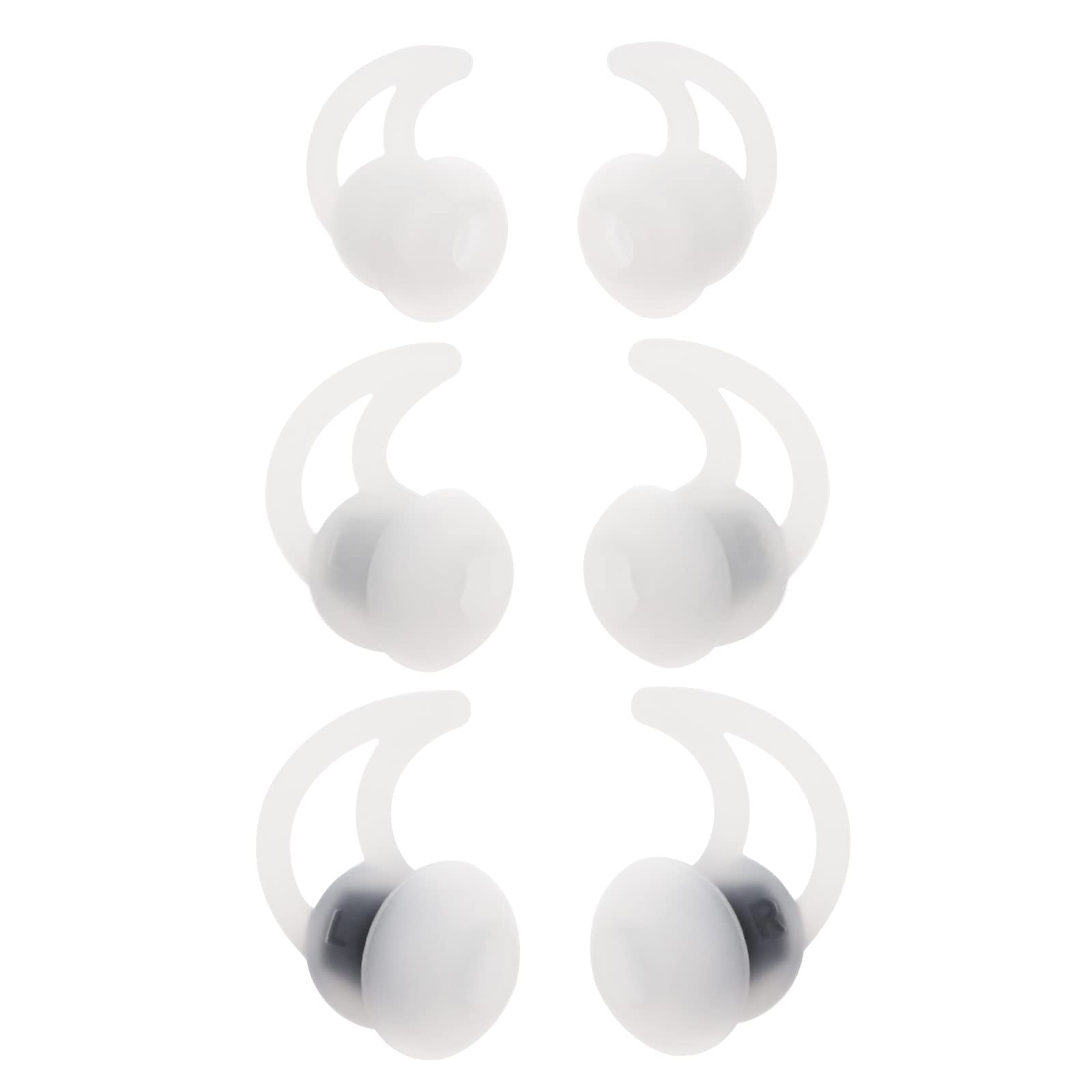 Be In Your Mind 3 Pairs Replacement Earbuds Ear Tips Silicone In Ear Earphones Noise Isolation Ear Tips Compatible with Bo-se QC20 QC20i SoundSport SIE2i IE2 IE3 Earphones White S M L — image 1