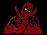 Art's Deadpool making heart sign on car truck SUV laptop mac toolbox wall window decal sticker 5.5 inches Red