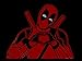 Art's Deadpool Making Heart Sign New Design Car Truck SUV Laptop Mac Toolbox Wall Window Decal Sticker 5.5 Inches Red and Silver Eyes