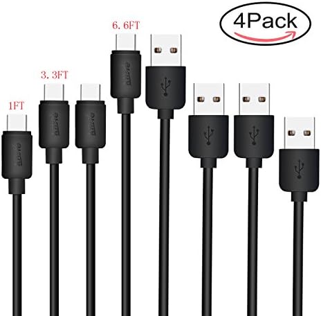 USB Type C Cable, Kiirie 4 pack ( 1FT,2×3.3FT,6.6FT ) Type A to Type C Data Charging Cable for LG ,Nexus,Google, Huawei, Macbook 12" and Other Type C USB Devices