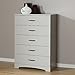 South Shore Step One 5-Drawer Dresser, Soft Gray with Matte Nickel Handles