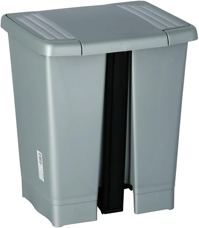 Lixeira para pedal tatay millenium, capacidade 23l, pedal retrátil, polipropileno, sem bpa, saco de lixo 30l, cinza, medidas 33,5 x 30 x 39cm