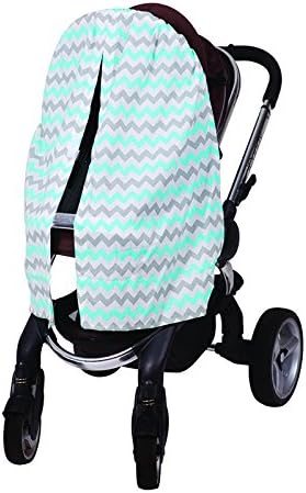 Bambella Designs Stroller Privacy Curtain - Chevron Aqua
