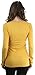 ToBeInStyle Women's Cotton-Blend Crew-Neck Staple Top With Long Sleeves (Small, Mustard)