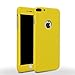 iPhone 7 Plus 5.5 Inch Full Body Hard Case-Auroralove Yellow 360 Degree Full Protective Slim Sleek Front Back Case for iPhone 7 Plus 5.5 Inch with Tempered Glass Screen Protector