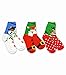 Funny Holiday Novelty Little Kids Boys Girls Crew Socks 3-Pair (3-5 Years, Christmas Faces)