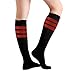 Soccer Socks, SUTTOS Unisex Cotton Knee High Triple Stripe Football Team Socks Athletic Tube Sock 2-10 Pairs