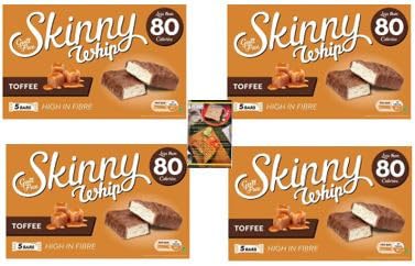 Skinny Toffee Whip Bars 5x20g (x4 packs) and Kitchenfella Healthy Eating Challenge