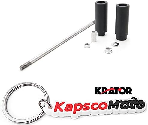 Krator No Cut Black Frame Sliders Compatible with Suzuki SV650 / SV1000 / DL650 / DL1000 (All Years) Frame Bobbins Sliders Crash Protectors Motorcycle Sportbike + KapscoMoto Keychain