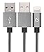 Volts USB-A to Lightning Cable Cord, MFi Certified Charger Compatible with iPhone, iPad, Rigorously Tested for Long Lifespan (Space Gray 10 Feet)