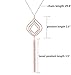 FAERLIIRY Long Tassel Pendant Y Necklace Hollow out Layered Rhombus Leaf Drop Necklace Lariat Chain Jewelry for Women (Rose Gold)