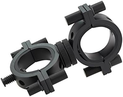 BeeChamp Dual Ring Bike Handlebar LED Flashlight Holder Bicycle Torch Extender Camera Mount Base Bracket 360 Degree Rotation (Black)