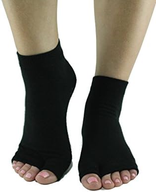 Toezies The Original 1/2 Toe Socks for Yoga/Pilates Black Tabi