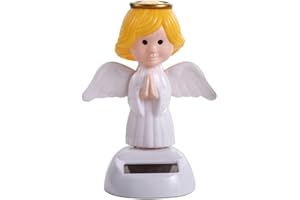 1Pc White Solar Powered Dancing Toys,Angel Solar Dancing Figures,Solar Powered Shaking Hand Doll Toys,for Car Decoration Wind