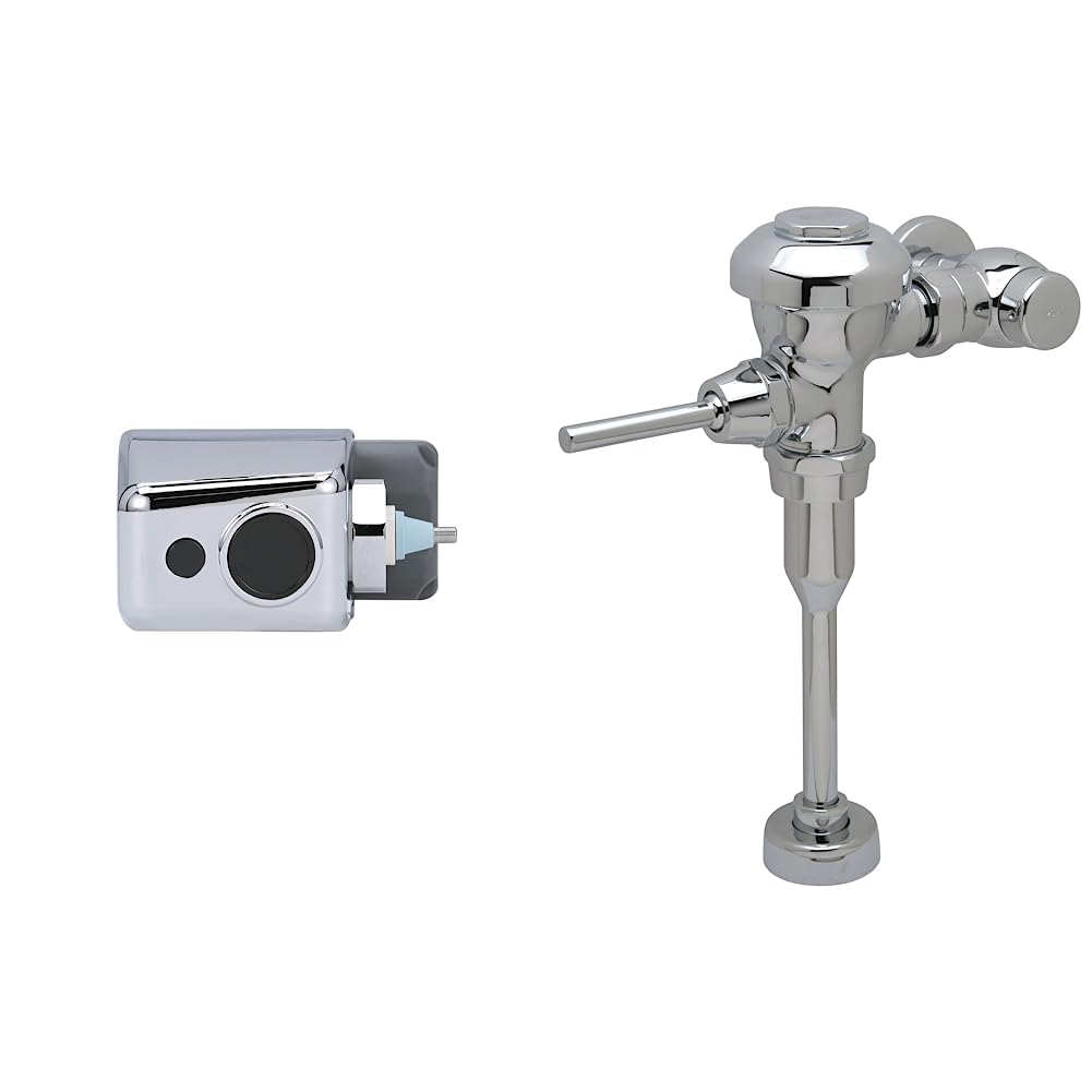 Zurn ZERK-CCP E-Z AquaSense E-Z Flush Retrofit Kit & Z6003-YB-YC Aquaflush Exposed Manual Diaphragm Flush Valve with 3.5 GPF, Sweat Solder Kit, and Cast Wall Flange in Chrome Image
