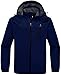 Wantdo Men's Mountain Windproof Rain Jacket Breathable Hooded Windbreaker Outdoor Lightweight Raincoat for Camping Hiking