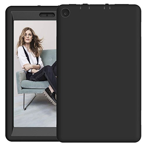SUMOON Compatible Tablet Case for Fire HD 8 2017 Heavy Duty Armor Defender High Impact Resistant Shock Proof Replacement for Amazon Fire HD 8 Tablet (7th Generation, 2017 Release) (Black)