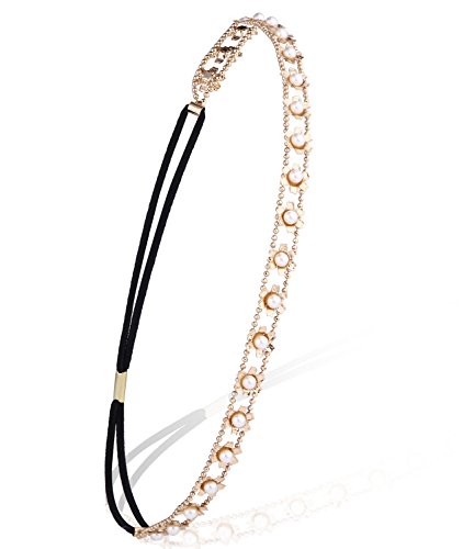 Wiipu STRETCH FAUX PEARL HAIR HEADBAND ELASTIC HEADWRAP ACCESSORY(C84)