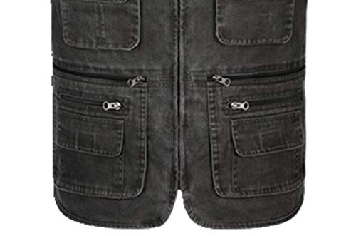 Blaue Freizeit-Anglerweste für Herren, Baumwolle, ärmellos, mit vielen Taschen, Übergröße, Outdoorweste – Bild 4