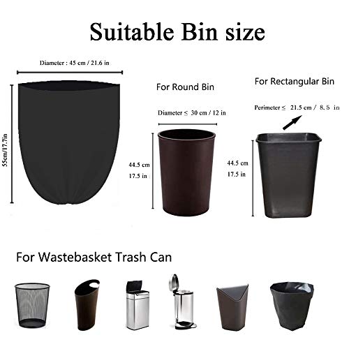 Trash Bags for Kitchen Garbage Black Sagmoc 4 Gallon Plastic Small Wastebasket Bags, 17" X 21