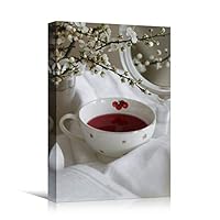 Canvas Wall Art Tea Coffee Drinks Farmhouse/Country Kitchen Multicolor Photography Relax/Calm - 12x18 inches