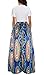 Afibi Women African Printed Casual Maxi Skirt Flared Skirt A Line Long Skirts with Pockets (Medium, Pattern 1)