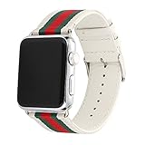 i-Liu Compatible for Apple Watch Band 38mm Leather Sport Compatible iWatch Apple Watch Series 3 Series 2 Series 1 Womens Soft Nylon Nike + Sports Edition - White