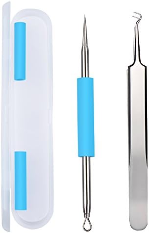 Lamber professional double-end acne pin, 2 sets package (Sky blue)