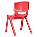 Flash Furniture Red Plastic Stackable School Chair with 15.5'' Seat Height