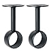 Alise Stainless Steel Shower Curtain Closet Rod Holder Pipe Flange Socket Ceiling Mount Bracket Pipe Fitting Parts Supports,2 Pcs (32mm(1-1/4 Inch Dia.), Matte Black)